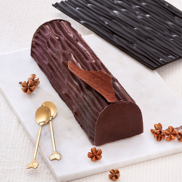 tapis décor bois flexipan pour moule buche