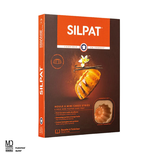 Moule Silpat 8 mini-cakes striés